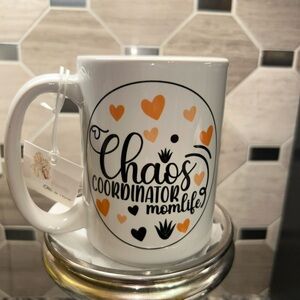 Chaos Coordinator Mom Life Mug - Orange and Black